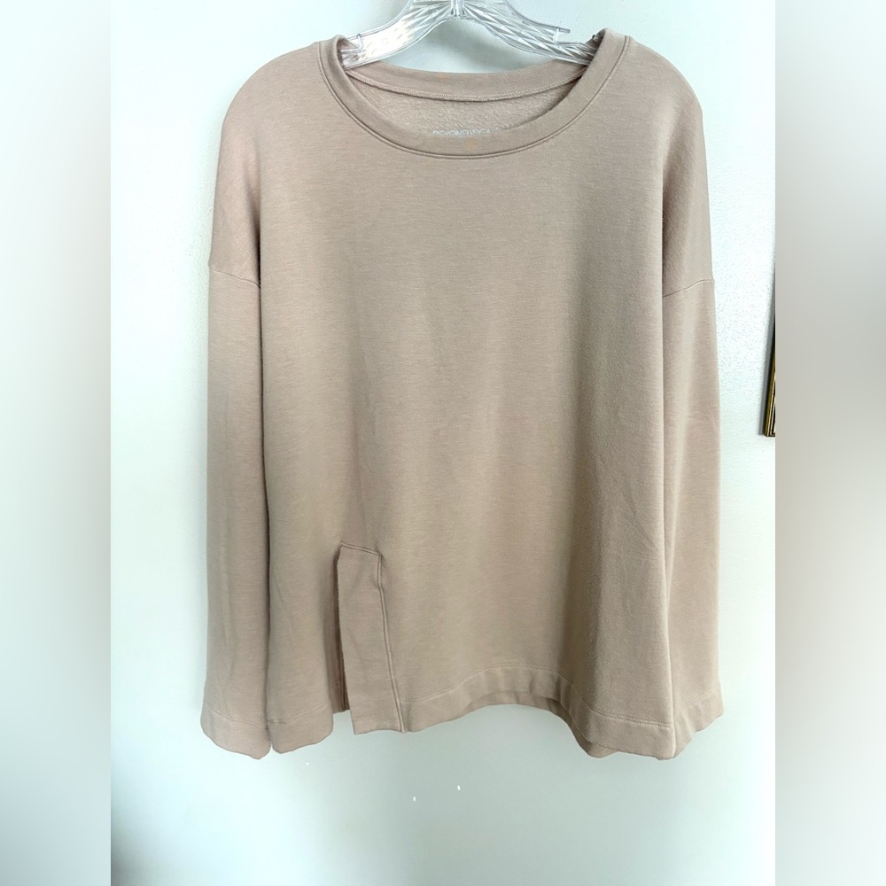 NWT Beyond Yoga Tan Super Soft Lightweight Fleece Long Sleeve Pullover Tunic XL